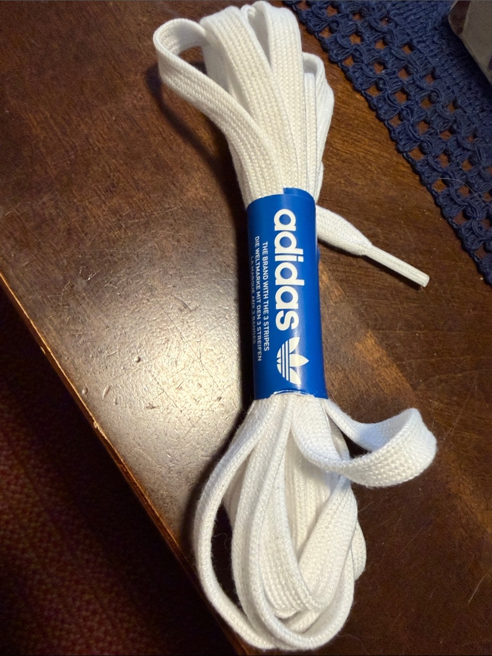 ADIDAS White Flat Shoelaces
